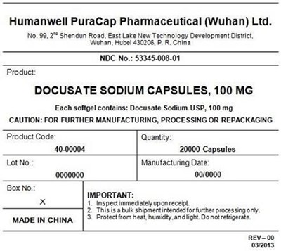 Docusate Sodium 100mg Red Bulk Label   1